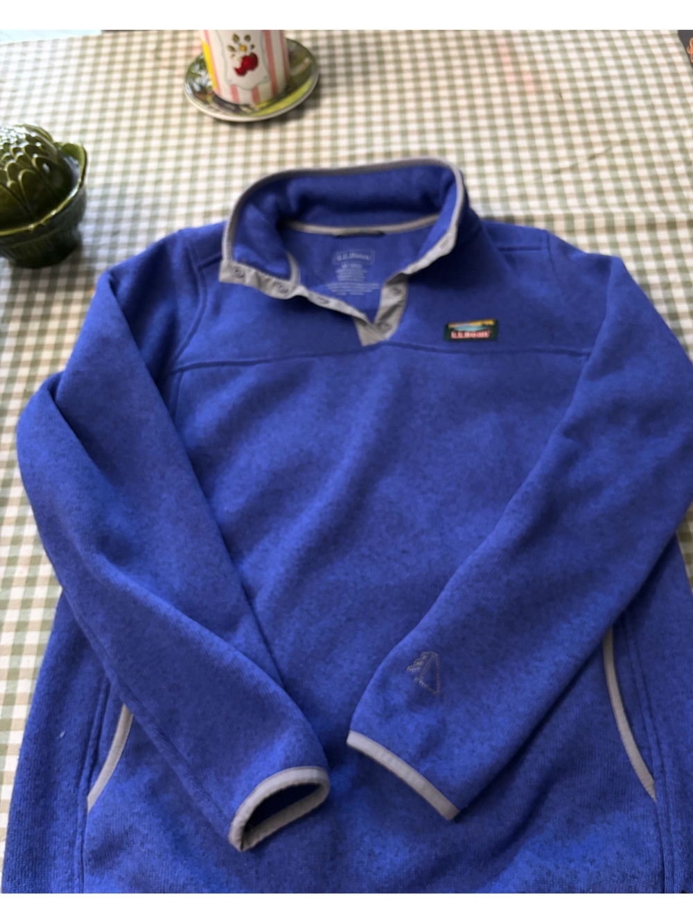 L.L. Bean Royal Blue Quarter-Zip Fleece Pullover